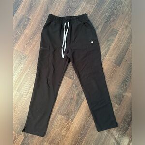Figs Black High Waisted Scrub Pants - Medium